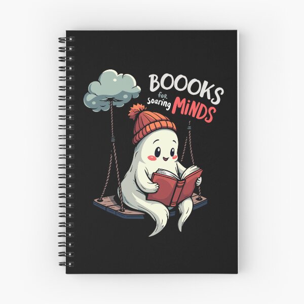 Item preview, Boooks for soaring minds, reading-loving ghost designed and sold by antcpjr682.