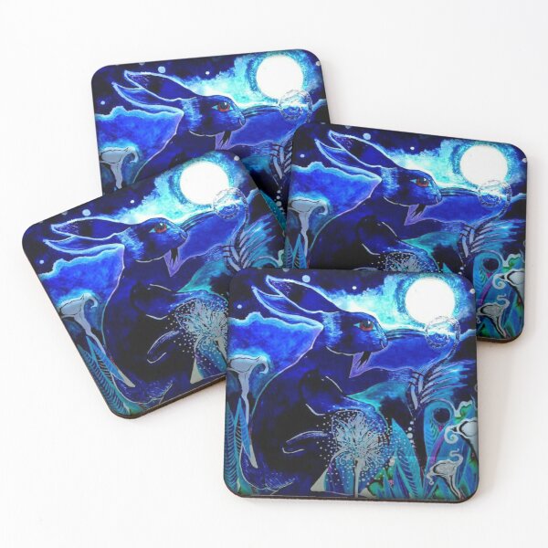 Moon Hare Coasters (Set of 4)