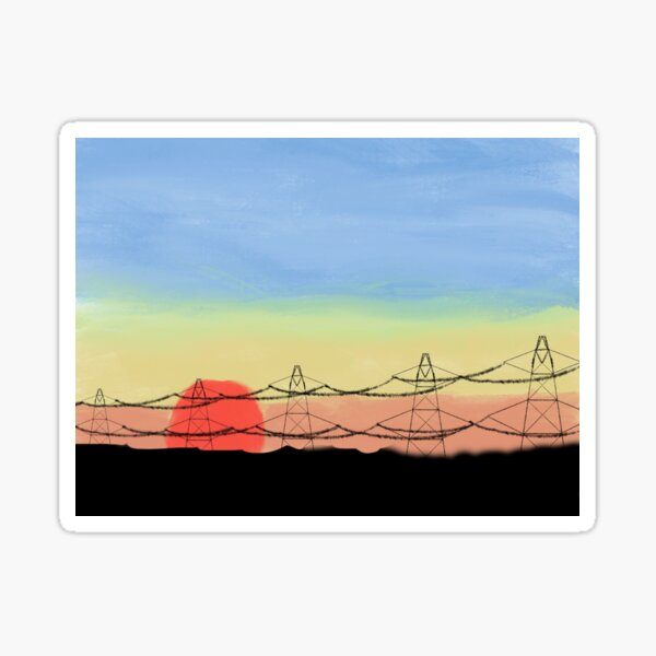 Highway Sunset  Sticker