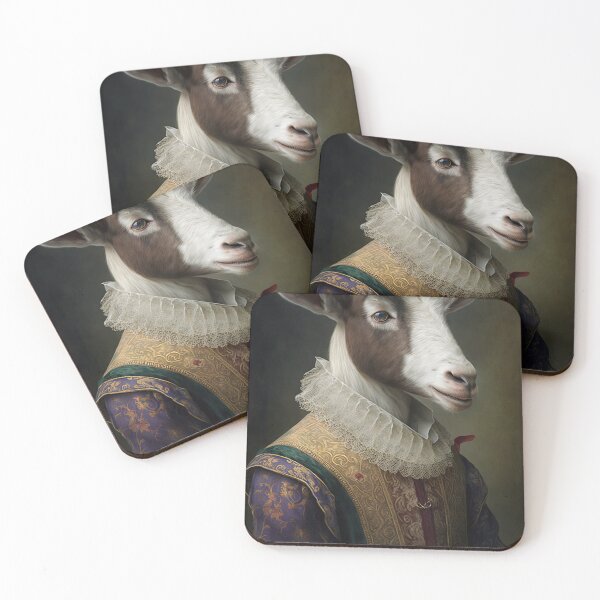 Item preview, Aristocratic Goat Painting, Funny Animal Portrait designed and sold by CheekyAnimalz.