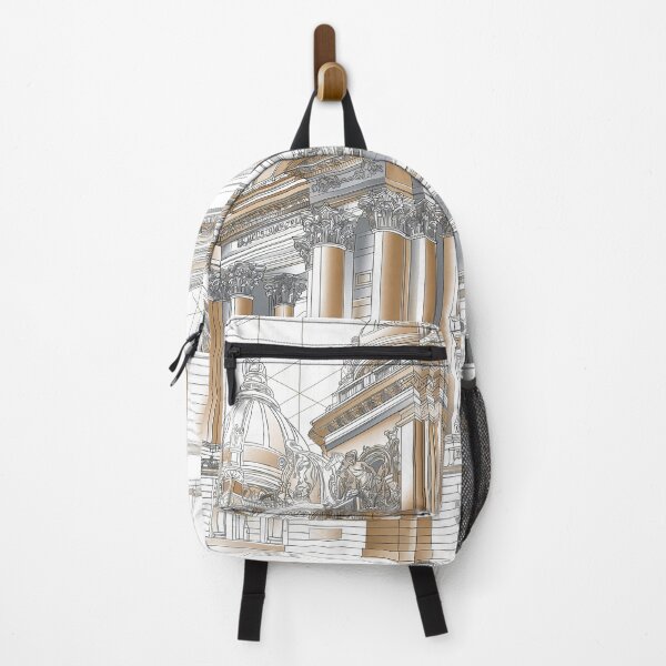 Item preview, Timeless Elegance, Captured in Every Line - Blue Brown Capital Building designed and sold by ljgift.