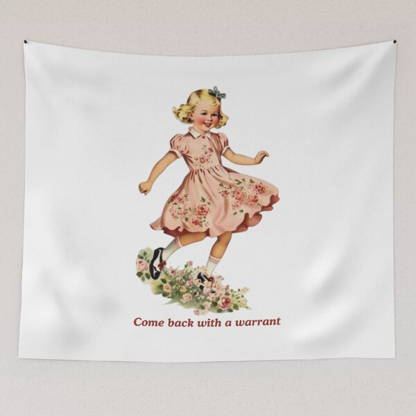 Item preview, Come back with a warrant - retro girl designed and sold by sternapple.