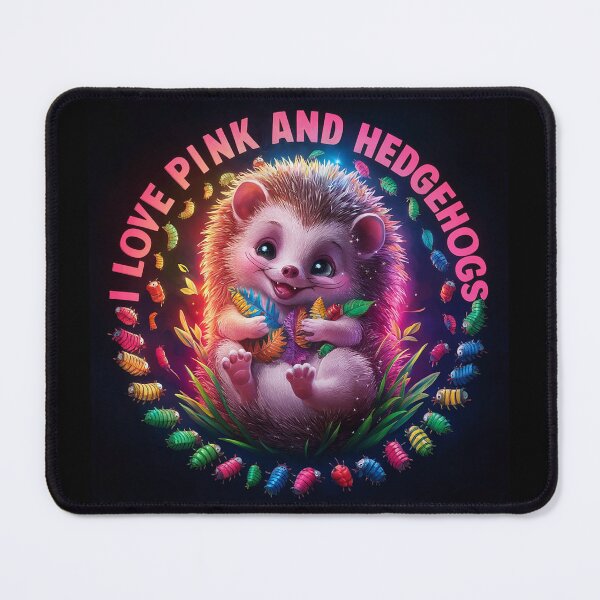 Item preview, I Love Pink & Hedgehogs Colorful Design designed and sold by PinkGoddessLove.