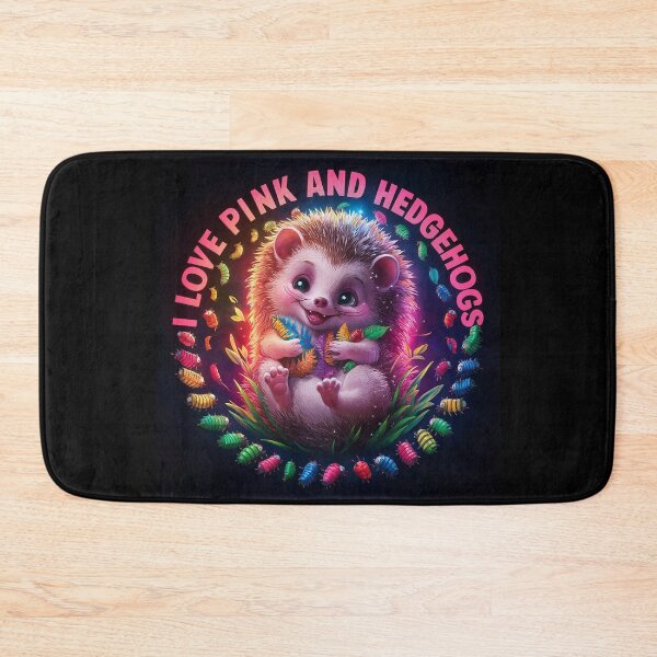 Item preview, I Love Pink & Hedgehogs Colorful Design designed and sold by PinkGoddessLove.
