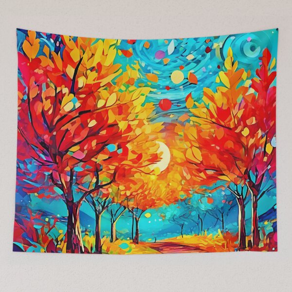 Item preview, Vibrant Forest Path to the Moon designed and sold by Health And Fitness Posts e-Store.
