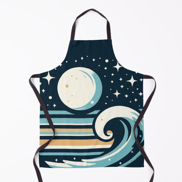 Item preview, Minimalistic retro moon and ocean big wave designed and sold by amersoliman3.