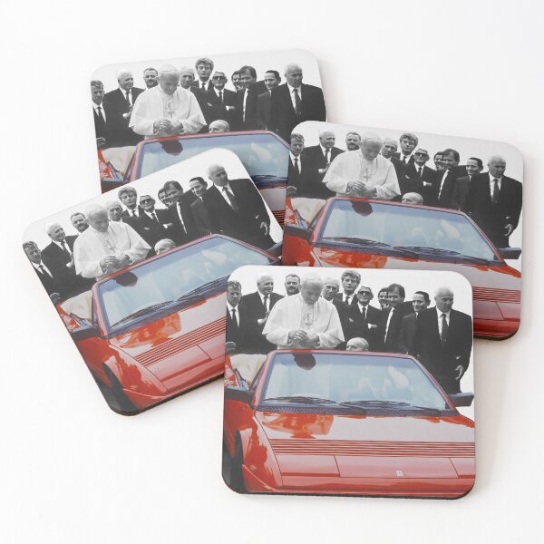 Item preview, Pope in a Ferrari vintage photography designed and sold by MaxToonArt.