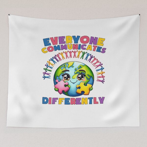 Item preview, Everyone Communicates Differently, Autism Awareness, Mental Health, ABA Therapist, Speech Therapy, BCBA, RBT, AAC designed and sold by behindthefacts.