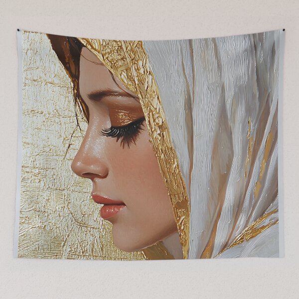 Item preview, Shy girl in gold and silver robes designed and sold by UmagineArts.
