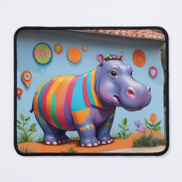 Item preview, Colorful Hippo Mural designed and sold by NeatThingLover.