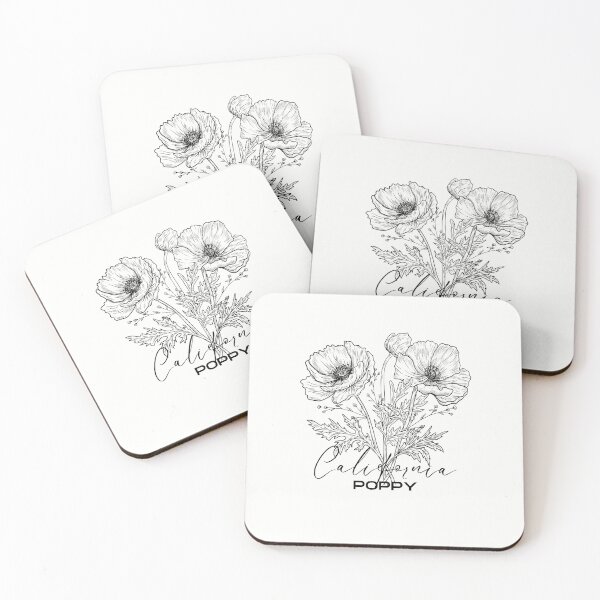 Item preview, California Poppy State Flower Doodle Classic T-shirt Sticker designed and sold by ThinkNature!.