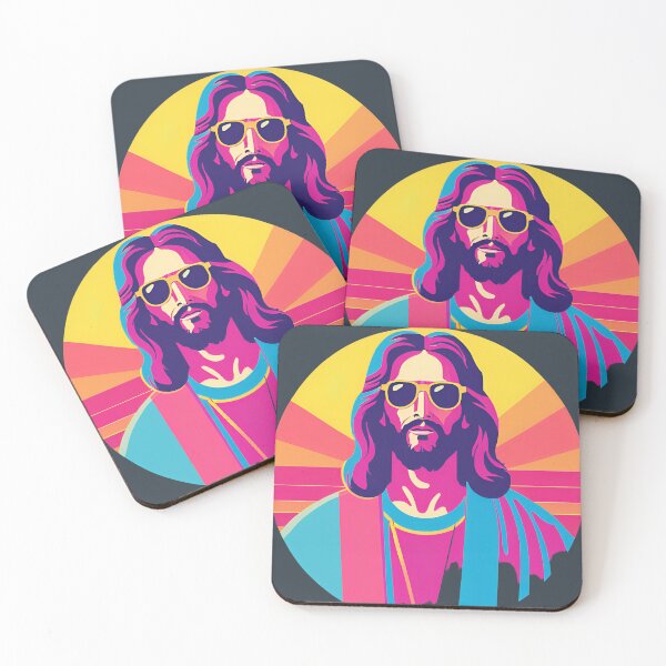 Item preview, Heavenly Cool Jesus with Retro Sunglasses Pop Art T-Shirt designed and sold by pixelandcrafted.