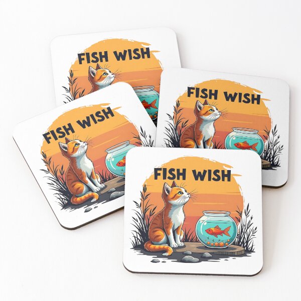 Item preview, Fish Wish - Curious Cat Watching Goldfish designed and sold by Moad Fahim.