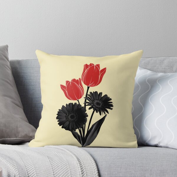 Item preview, red tulips and black daisies designed and sold by 123ks.