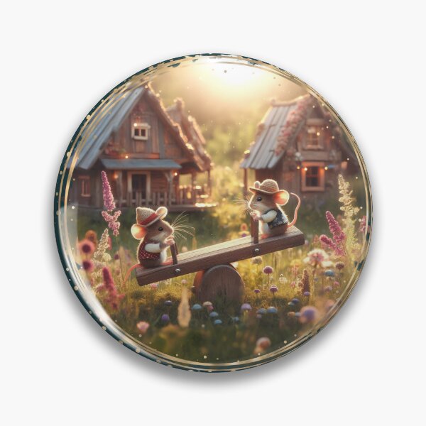Item preview, Two Little Mice On A Seesaw (for dark background product) designed and sold by ArtSea-Bubble.