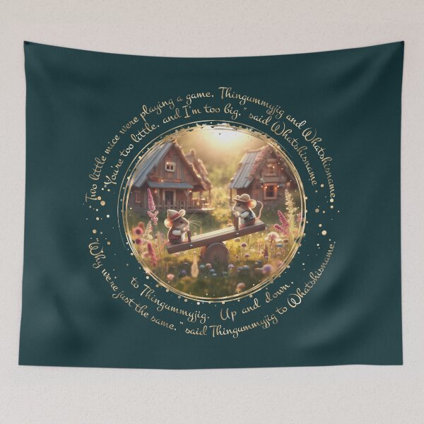 Item preview, Two Little Mice On A Seesaw (for dark background product) designed and sold by ArtSea-Bubble.