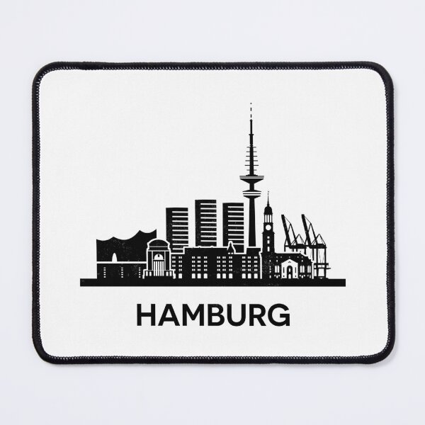 Item preview, Minimalist Hamburg Skyline Silhouette Black designed and sold by strixvariaart.
