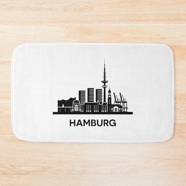 Item preview, Minimalist Hamburg Skyline Silhouette Black designed and sold by strixvariaart.