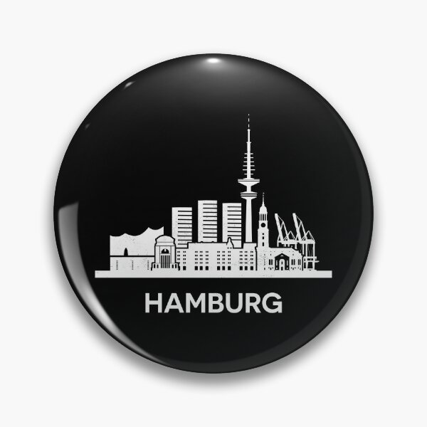 Item preview, Minimalist Hamburg Skyline Silhouette White designed and sold by strixvariaart.