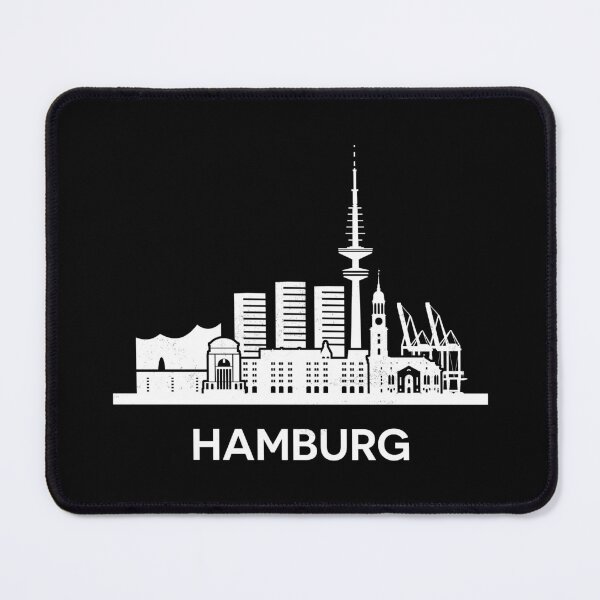 Item preview, Minimalist Hamburg Skyline Silhouette White designed and sold by strixvariaart.