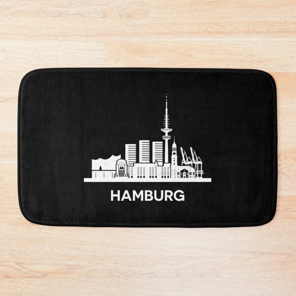 Item preview, Minimalist Hamburg Skyline Silhouette White designed and sold by strixvariaart.