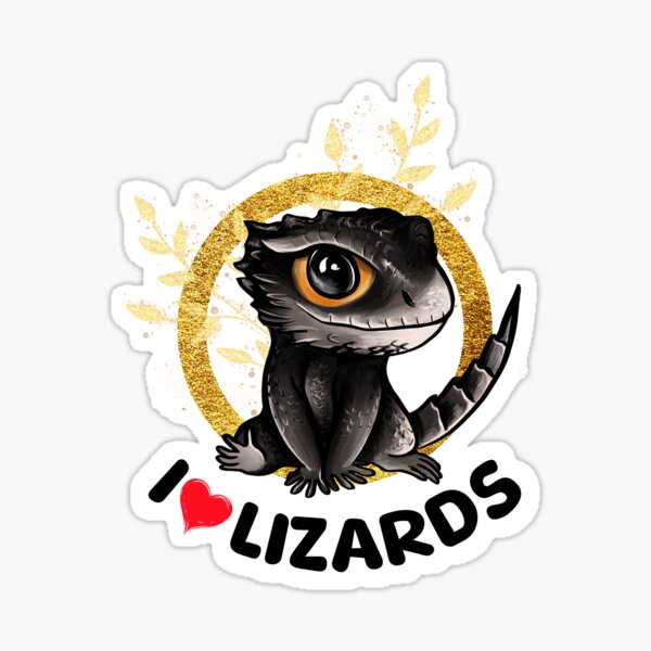Item preview, I love lizards Cute Red Eyed Crocodile Skink Design designed and sold by BeataY6Art.