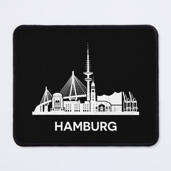 Item preview, Detailed Hamburg Skyline Silhouette White designed and sold by strixvariaart.