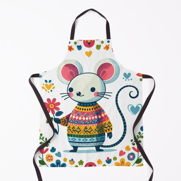 Item preview, Scandinavian Folk Art cute mouse by heidiannemorris designed and sold by FOLK ART FUSION by heidiannemorris.