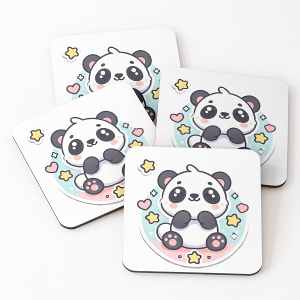 Item preview, Kawaii Panda Sticker - Cute Cartoon Panda with Stars & Hearts for Kids and Teens designed and sold by Glow & Grow.