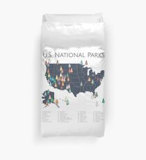 National Parks Explorer Map Duvet Cover