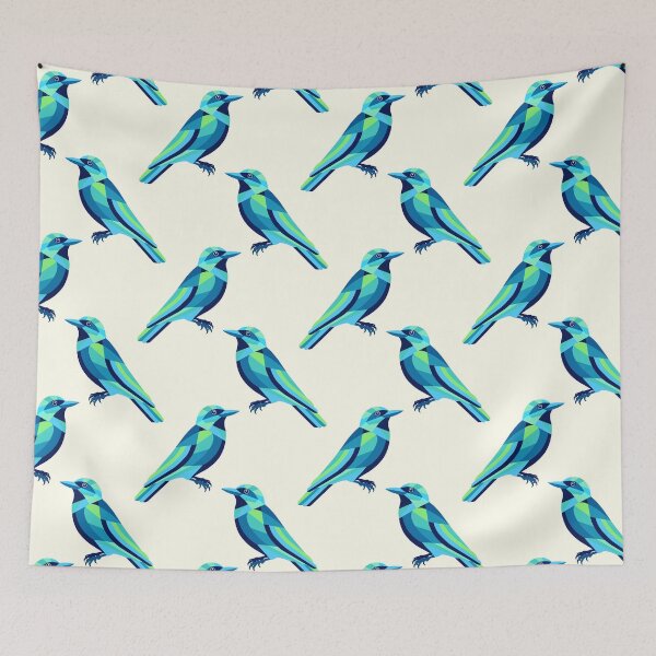 Item preview, Abstract geometric vector illustration of a blue bird designed and sold by Familyshmot.