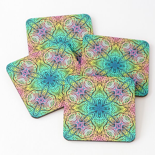 Item preview, colorful pastel abstract tile pattern designed and sold by chambergambit.