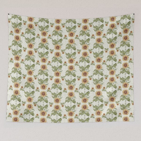 Item preview, Sunflowers on burlap watercolor seamless repeat designed and sold by smnessen.