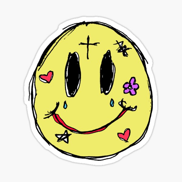 Smiley Face Face Sticker By Armandd Redbubble