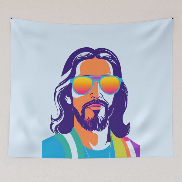 Item preview, Heavenly Cool Jesus with Retro Sunglasses Pop Art T-Shirt designed and sold by pixelandcrafted.
