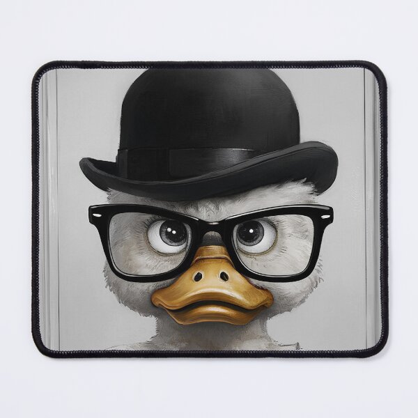 Item preview, Dapper Duck with Glasses and Bowler Hat Art Print designed and sold by ArtsyWishesShop.