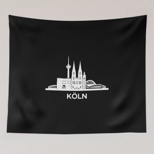 Item preview, Minimalist Cologne Skyline Silhouette White designed and sold by strixvariaart.