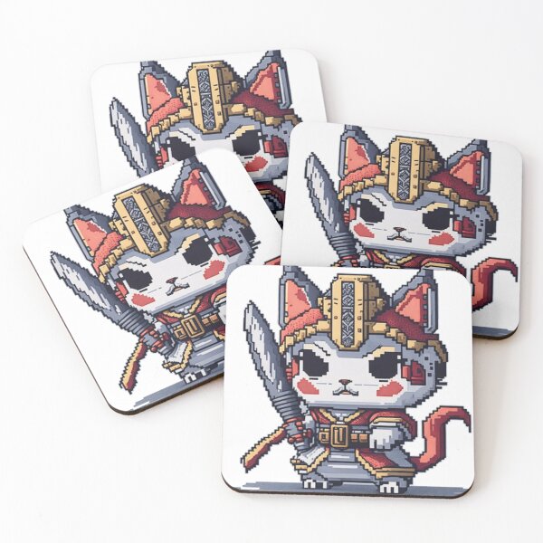 Item preview, Pixel Cat Wearing Samurai  Gear designed and sold by ArtsyWishesShop.