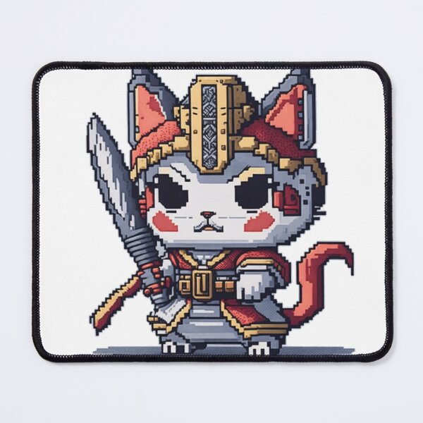 Item preview, Pixel Cat Wearing Samurai Gear designed and sold by ArtsyWishesShop.