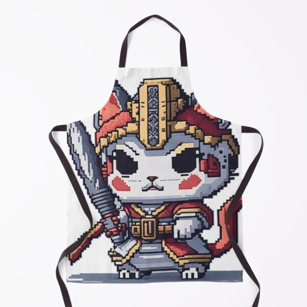 Item preview, Pixel Cat Wearing Samurai Gear designed and sold by ArtsyWishesShop.