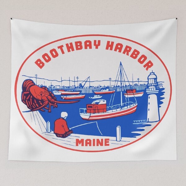 Item preview, Boothbay Harbor Vintage Style Decal designed and sold by Decal Mania.