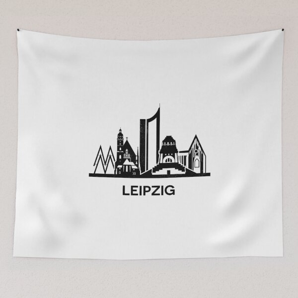 Item preview, Leipzig Skyline Silhouette Black designed and sold by strixvariaart.