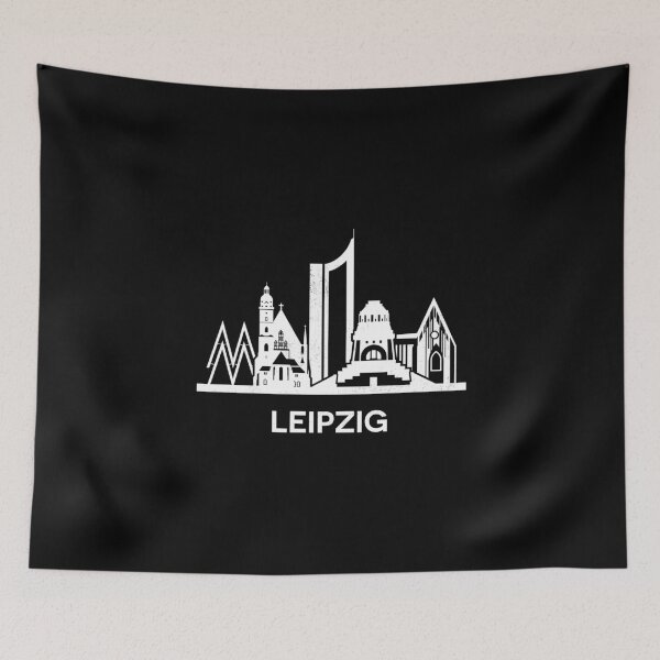 Item preview, Leipzig Skyline Silhouette White designed and sold by strixvariaart.