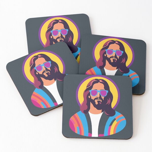 Item preview, Heavenly Cool Jesus with Retro Sunglasses Pop Art T-Shirt designed and sold by pixelandcrafted.
