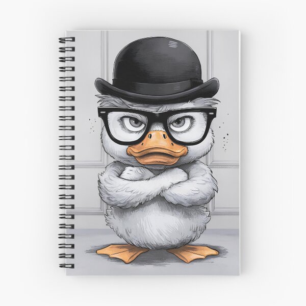 Item preview, Sophisticated Duck with Glasses and Bowler Hat designed and sold by ArtsyWishesShop.