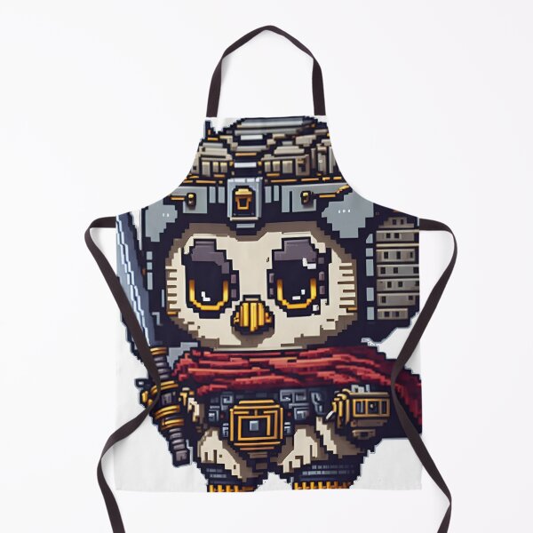 Item preview, Pixel Art Warrior Owl in Samurai Gear designed and sold by ArtsyWishesShop.