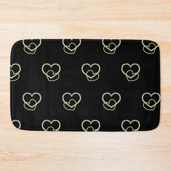 Item preview, Green and Yellow Linked Hearts Pattern With Black Back designed and sold by ClearAndHappy.