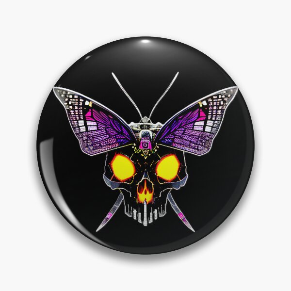 Item preview, cyber sci fi skull moth designed and sold by Capacitor-Ant.