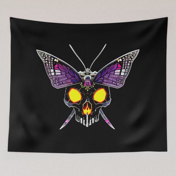 Item preview, cyber sci fi skull moth designed and sold by Capacitor-Ant.