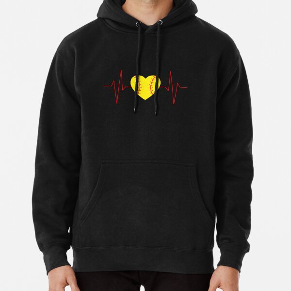 Softball Heart Beat Pullover Hoodie